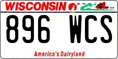 WI license plate 896WCS