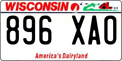 WI license plate 896XAO