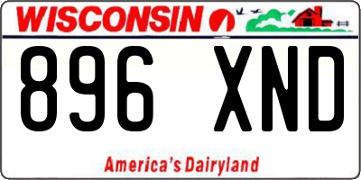 WI license plate 896XND