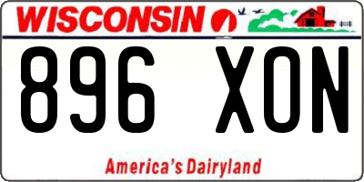 WI license plate 896XON