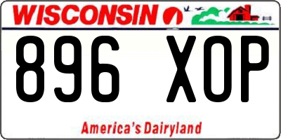 WI license plate 896XOP