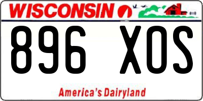 WI license plate 896XOS