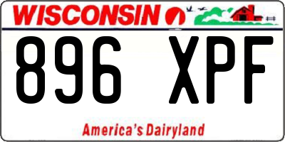 WI license plate 896XPF