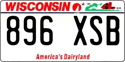 WI license plate 896XSB