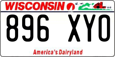 WI license plate 896XYO