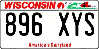 WI license plate 896XYS