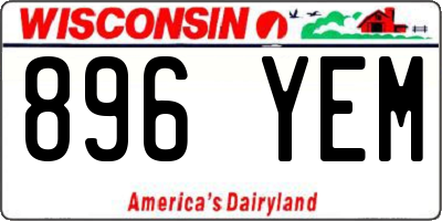 WI license plate 896YEM