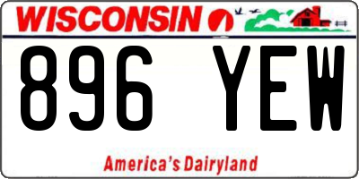 WI license plate 896YEW