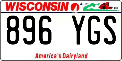 WI license plate 896YGS