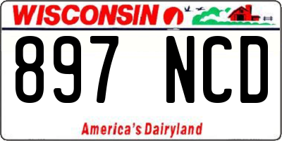 WI license plate 897NCD