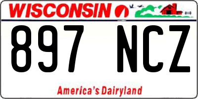WI license plate 897NCZ