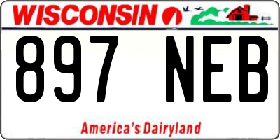 WI license plate 897NEB