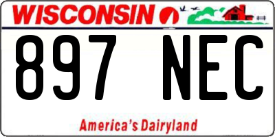 WI license plate 897NEC