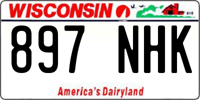 WI license plate 897NHK
