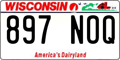 WI license plate 897NOQ