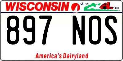 WI license plate 897NOS