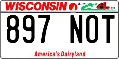 WI license plate 897NOT