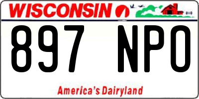 WI license plate 897NPO