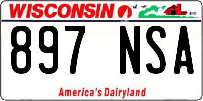 WI license plate 897NSA