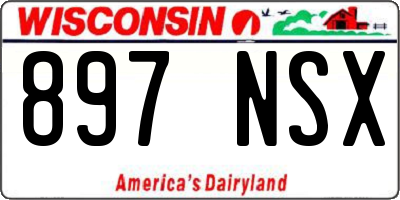 WI license plate 897NSX