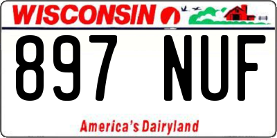 WI license plate 897NUF