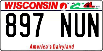 WI license plate 897NUN