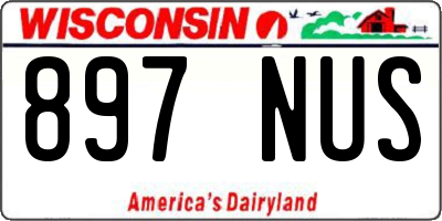 WI license plate 897NUS