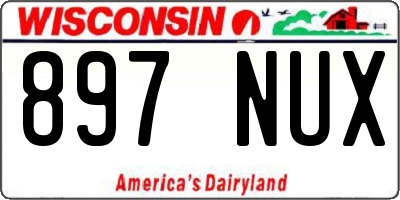 WI license plate 897NUX
