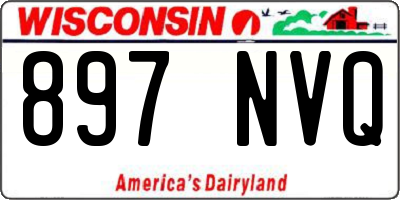 WI license plate 897NVQ