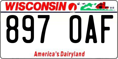 WI license plate 897OAF