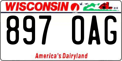 WI license plate 897OAG
