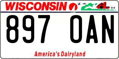 WI license plate 897OAN