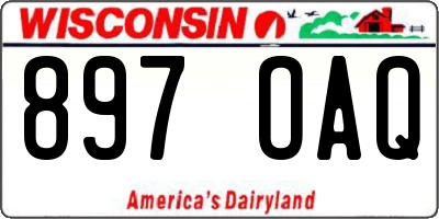 WI license plate 897OAQ