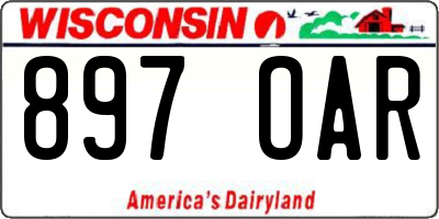 WI license plate 897OAR