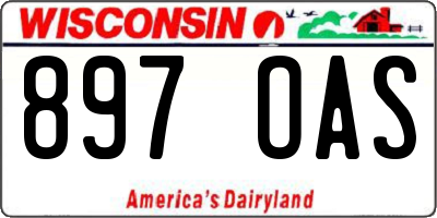 WI license plate 897OAS