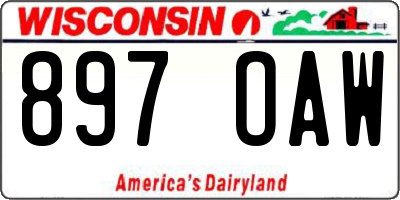 WI license plate 897OAW