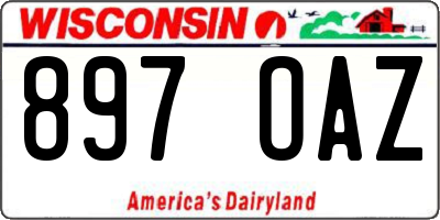 WI license plate 897OAZ
