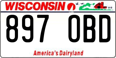 WI license plate 897OBD