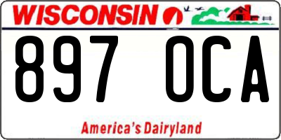 WI license plate 897OCA