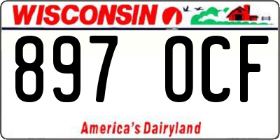 WI license plate 897OCF