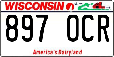 WI license plate 897OCR