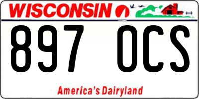 WI license plate 897OCS
