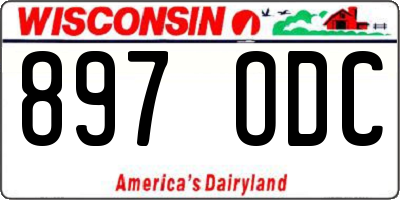 WI license plate 897ODC
