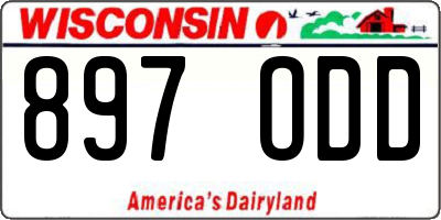 WI license plate 897ODD