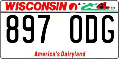 WI license plate 897ODG