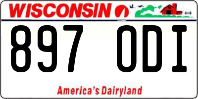 WI license plate 897ODI