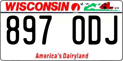 WI license plate 897ODJ