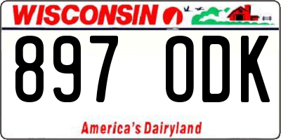 WI license plate 897ODK