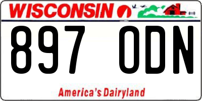 WI license plate 897ODN