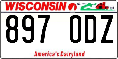 WI license plate 897ODZ
